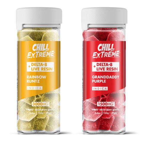 Delta 8 Live Resin Gummies Bundle - Indica - Chill Extreme - Thumbnail 1