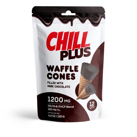 100mg D8, THCP Waffle Cones - Dark Chocolate - Thumbnail 1