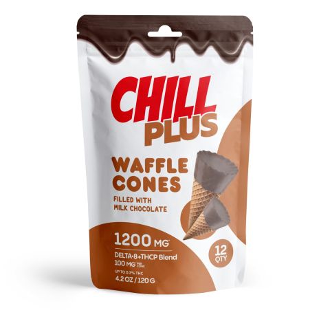 100mg D8, THCP Waffle Cones - Milk Chocolate - Thumbnail 1